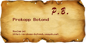 Prokopp Botond névjegykártya