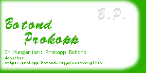 botond prokopp business card